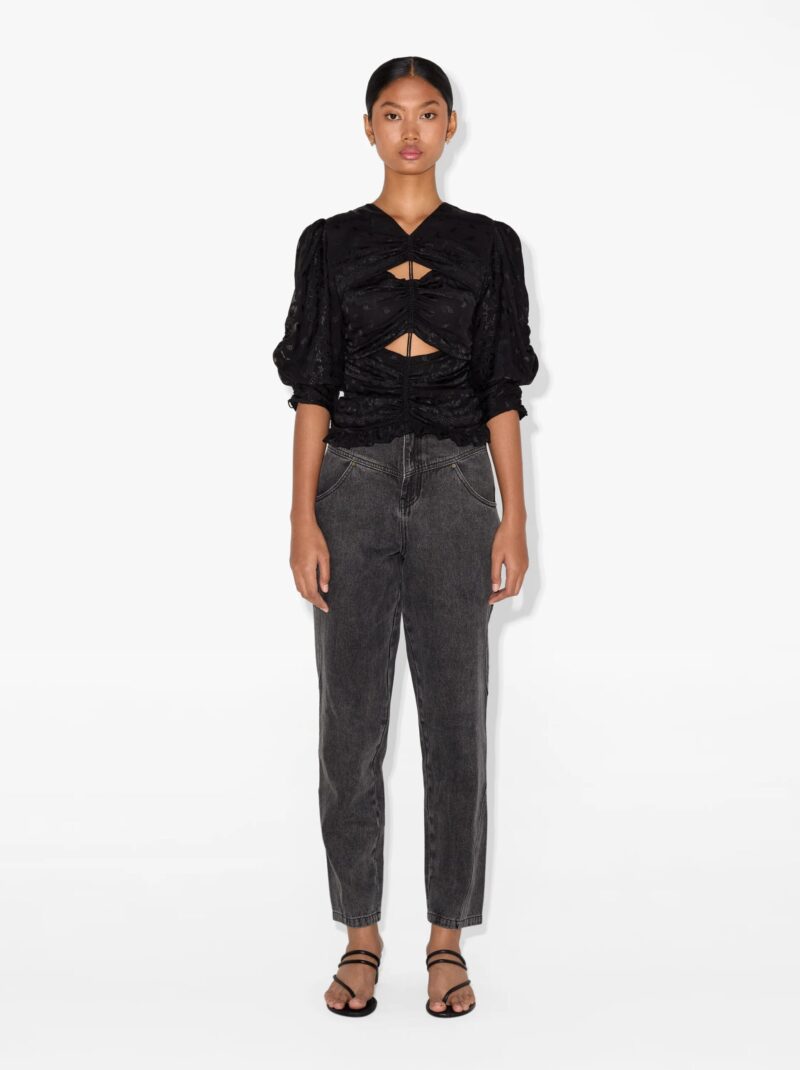 Elegant Black Cut-Out Blouse