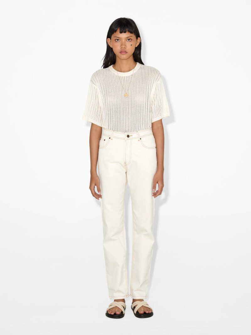 Relaxed Fit Cream-Colored Trousers